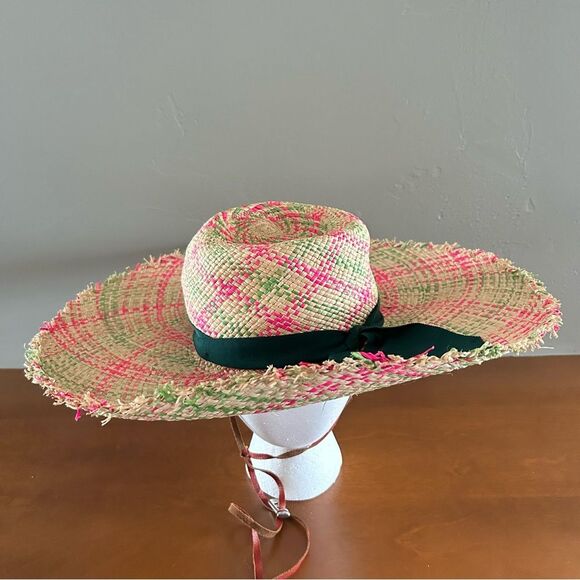 Sensi Studio Women\'s Pareado Frayed Extra Long Brim Panama Hat In Pine Pink main image 4